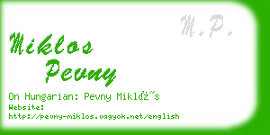 miklos pevny business card